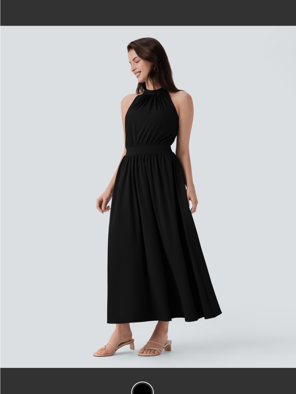 HALARA Black High Neck Maxi Dress